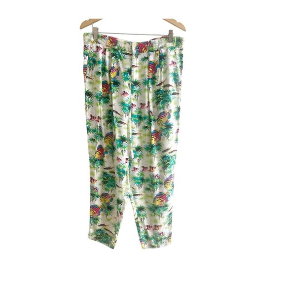 GAP Pants - Gap Tropical Lightweight Trousers Novelty Tapered Leg Colorful Size Large Rayon